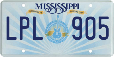 MS license plate LPL905
