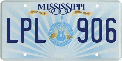 MS license plate LPL906