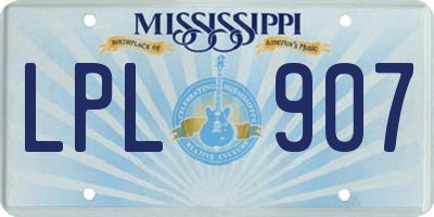 MS license plate LPL907