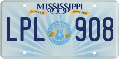 MS license plate LPL908