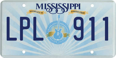 MS license plate LPL911