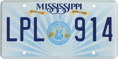 MS license plate LPL914