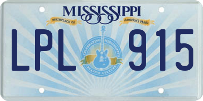 MS license plate LPL915