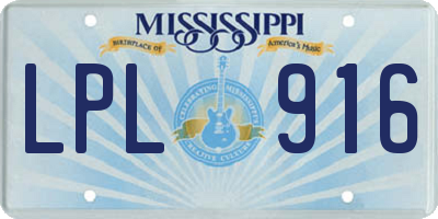 MS license plate LPL916