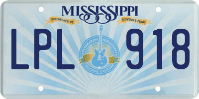 MS license plate LPL918