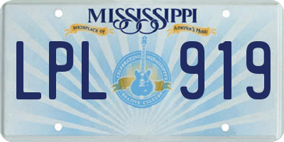 MS license plate LPL919