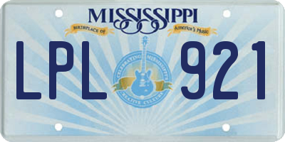 MS license plate LPL921