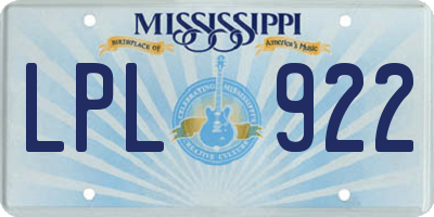 MS license plate LPL922