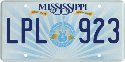 MS license plate LPL923