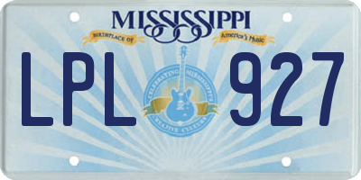 MS license plate LPL927