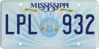 MS license plate LPL932