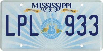 MS license plate LPL933