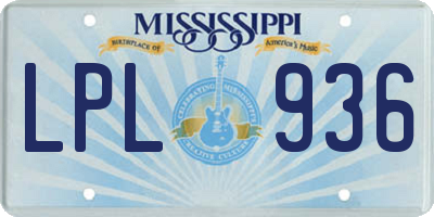 MS license plate LPL936