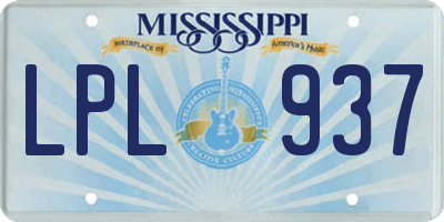 MS license plate LPL937