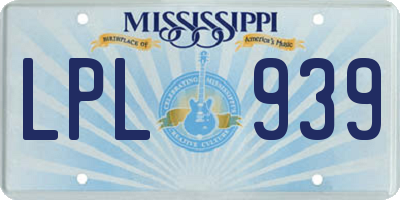 MS license plate LPL939