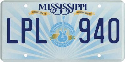 MS license plate LPL940