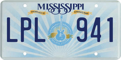 MS license plate LPL941