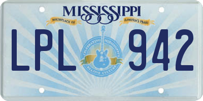 MS license plate LPL942