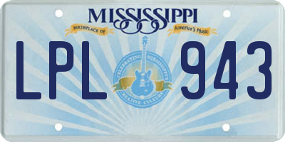 MS license plate LPL943