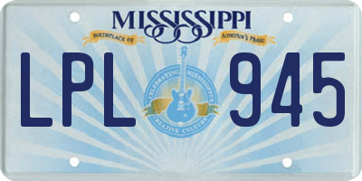 MS license plate LPL945
