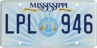 MS license plate LPL946