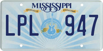 MS license plate LPL947
