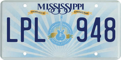 MS license plate LPL948