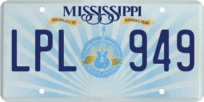 MS license plate LPL949