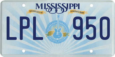 MS license plate LPL950