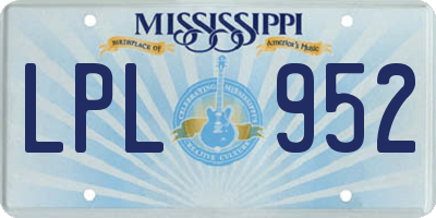 MS license plate LPL952