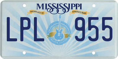 MS license plate LPL955