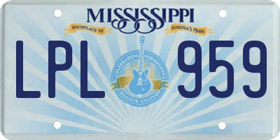 MS license plate LPL959