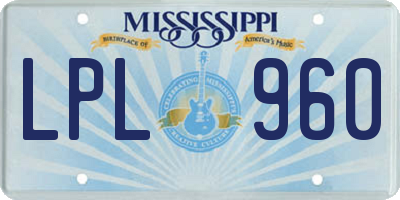 MS license plate LPL960
