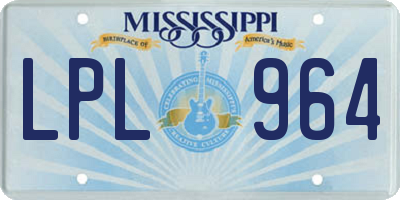 MS license plate LPL964