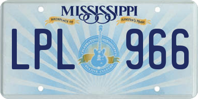 MS license plate LPL966