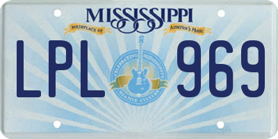 MS license plate LPL969