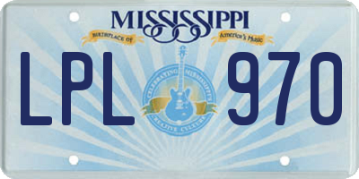 MS license plate LPL970