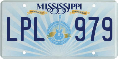 MS license plate LPL979