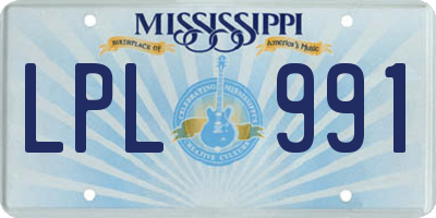 MS license plate LPL991