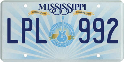 MS license plate LPL992
