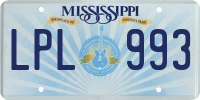 MS license plate LPL993