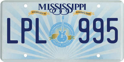 MS license plate LPL995