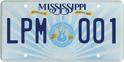 MS license plate LPM001