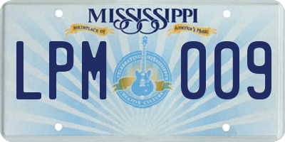 MS license plate LPM009