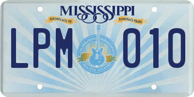 MS license plate LPM010
