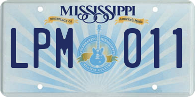 MS license plate LPM011