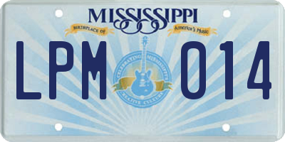 MS license plate LPM014