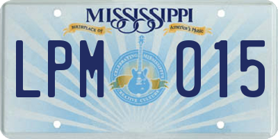 MS license plate LPM015