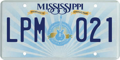 MS license plate LPM021