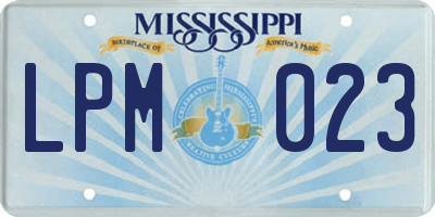 MS license plate LPM023